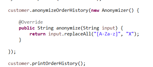 Code anonyme Klassen Java
