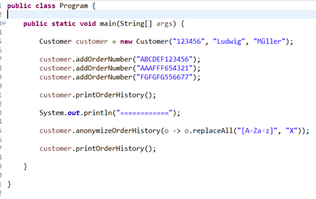 Code Beispiel-Programm